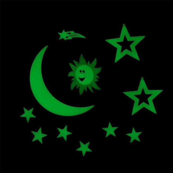 Autocolante Decorative de Perete Fluorescente Luna & Stele