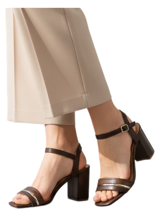 Sandale elegante cu toc MU-3maro 126100, Maro