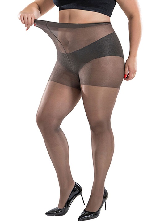 Női harisnyanadrág, nagyméretű, derékrészen karcsúsító, ultra-puha, szürke, nylon, 40 DEN, One Size INTL