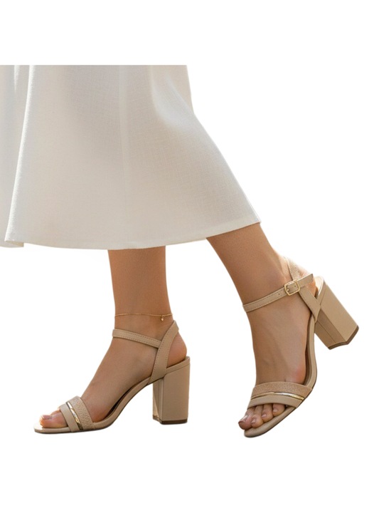 Sandale elegante cu toc MU-3bej 126112, Bej