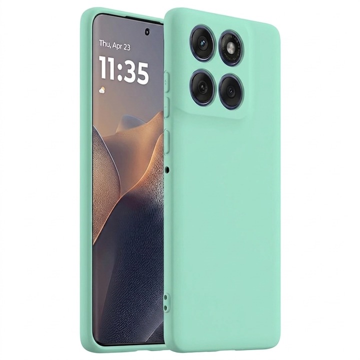 Husa pentru Motorola Edge 70 Fusion Daden® Silicon SoftFlex, Ultra Slim, Protectie sporita, Interior de microfibra, Verde menta