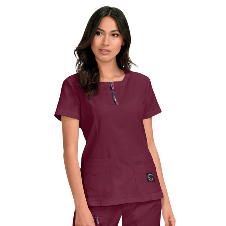 Halat medical dama Koi Happiness - Serenity, Wine Marime Uniforma: XS