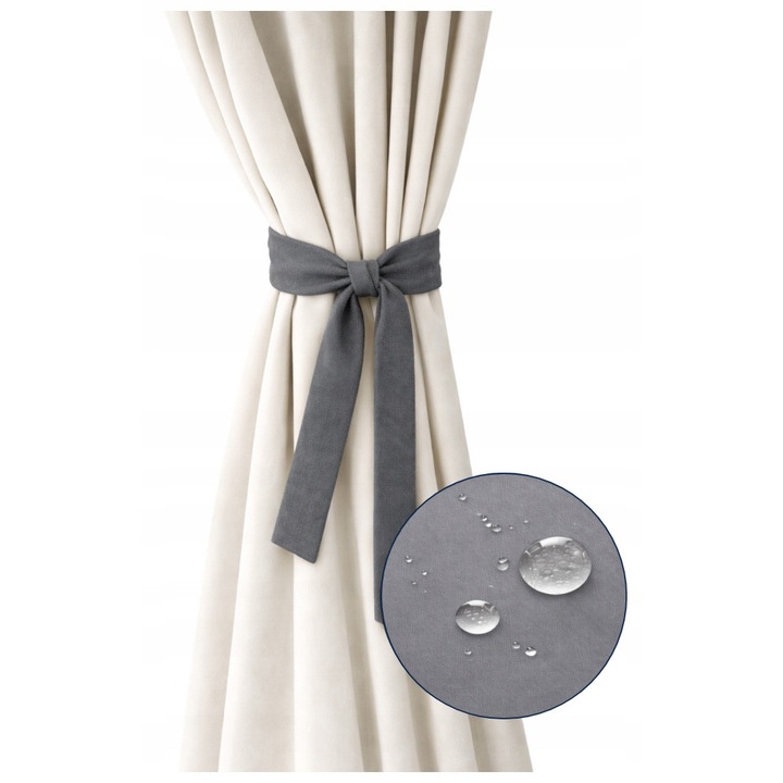 Curea impermeabila pentru perdele, Now-Art, 8 X 150 Cm, Gri, Design Elegant, Calitate Inalta, Se Potriveste Cu Multe Interioare, Decoratiune Pentru Fereastra, Uni, Metoda De Montare Cu Cleme, Asigura Acoperire Puternica, Poliester