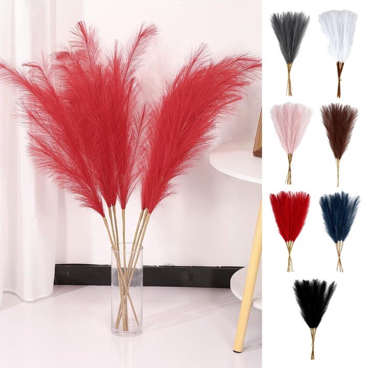 Mesterséges szárított pampafű készlet 10 szál 55x2cm bézs