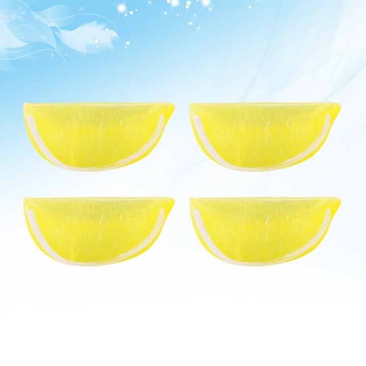 Set 10 felii lamaie artificiale galbene 5.2x2.5x2cm plastic decor
