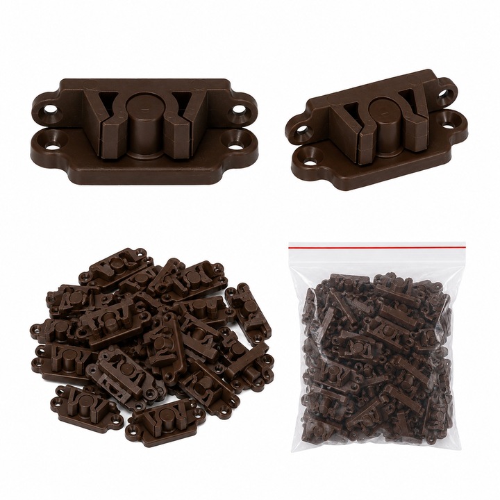 Set 100 clips-uri/ inchideri plasa tantari maro