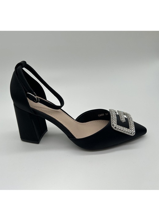 Sandale dama cu toc T666, Negru