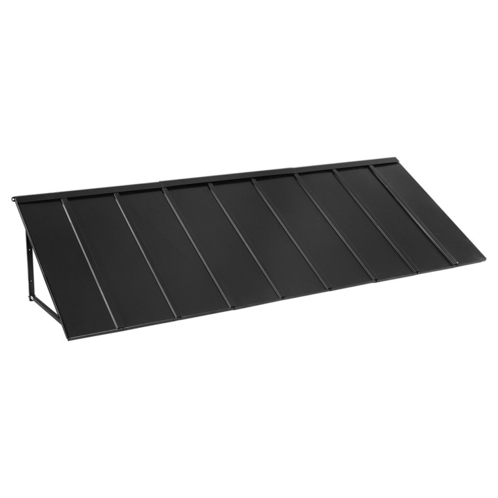 VEVOR fix fém előtető 264x91cm, időjárásálló, háromszög szerkezet, acél, 112x59x61cm