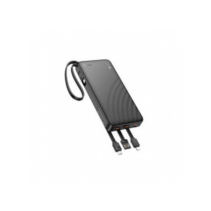 Baterie Externa Hoco J146 10000mAh 10W 1 x Lightning - 1 x microUSB - 1 x USB-A - 1 x USB-C Negru
