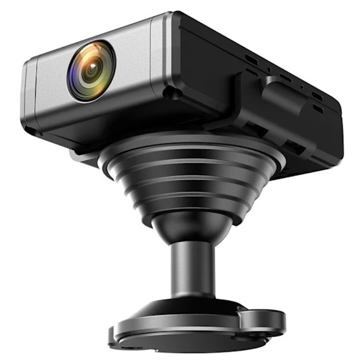 Mini camera rotativa 180°, inregistrare Ultra HD, negru, 55x34.85x14.82mm