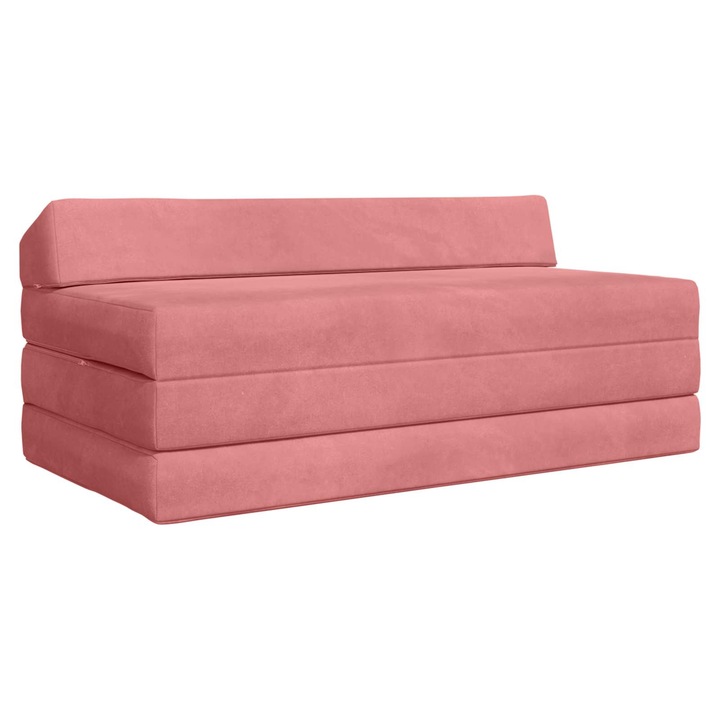 Canapea Pat Pliabila vidaXL, Roz 120 x 60 x 49 cm Tesatura