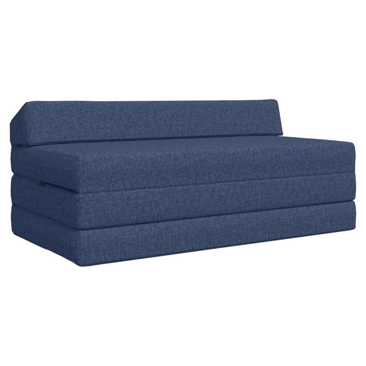 Canapea Pat Pliabila vidaXL, albastru 120 x 60 x 49 cm Tesatura