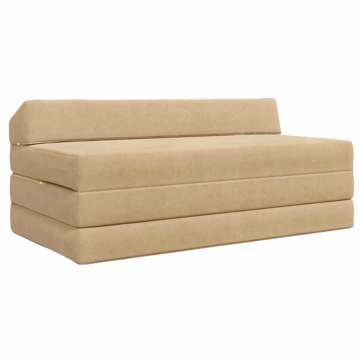 Canapea Pat Pliabila vidaXL, Verde gri 120 x 60 x 49 cm Tesatura