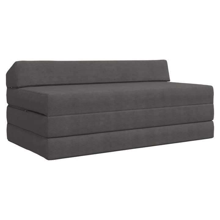 Canapea Pat Pliabila vidaXL, Gri deschis 120 x 60 x 49 cm Tesatura