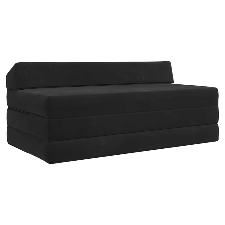 Canapea Pat Pliabila vidaXL, Negru 120 x 60 x 49 cm Tesatura