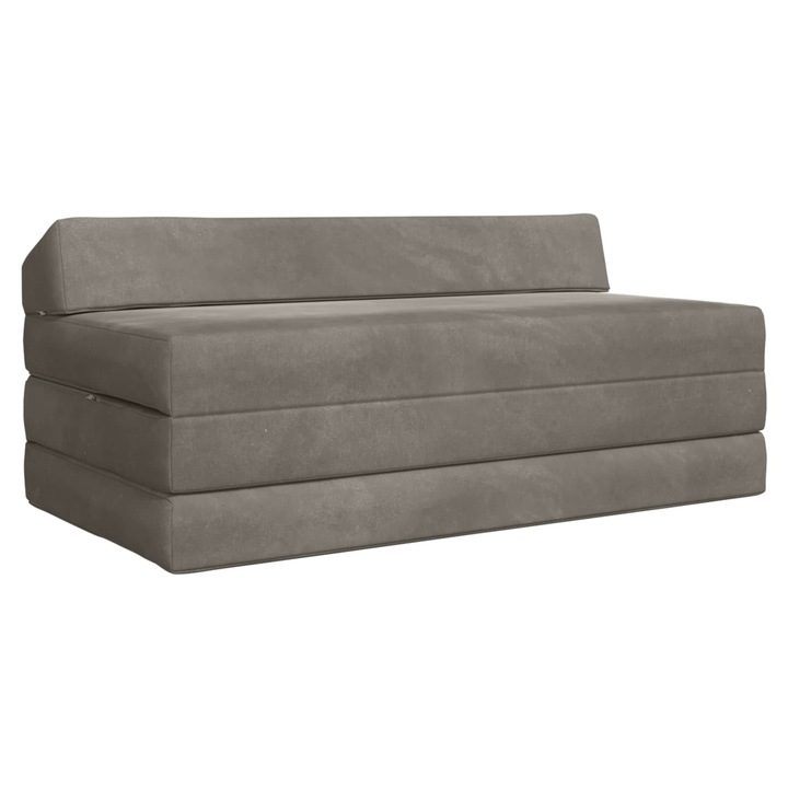 Canapea Pat Pliabila vidaXL, Gri deschis 120 x 60 x 49 cm Tesatura