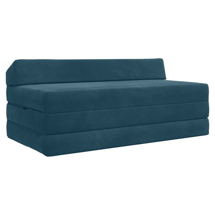 Canapea Pat Pliabila vidaXL, albastru 120 x 60 x 49 cm Tesatura