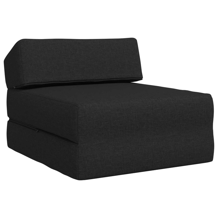 Canapea Pat Pliabila vidaXL, Negru 60 x 70 x 41 cm Tesatura