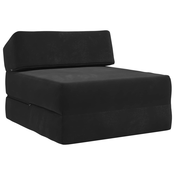 Canapea Pat Pliabila vidaXL, Negru 60 x 70 x 41 cm Tesatura