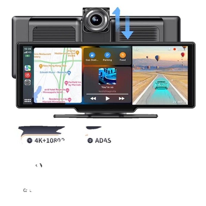 Camera auto DVR, 4K, vizibilitate nocturna, 10.26 inch, set complet