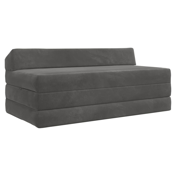 Canapea Pat Pliabila vidaXL, Gri inchis 120 x 60 x 49 cm Tesatura
