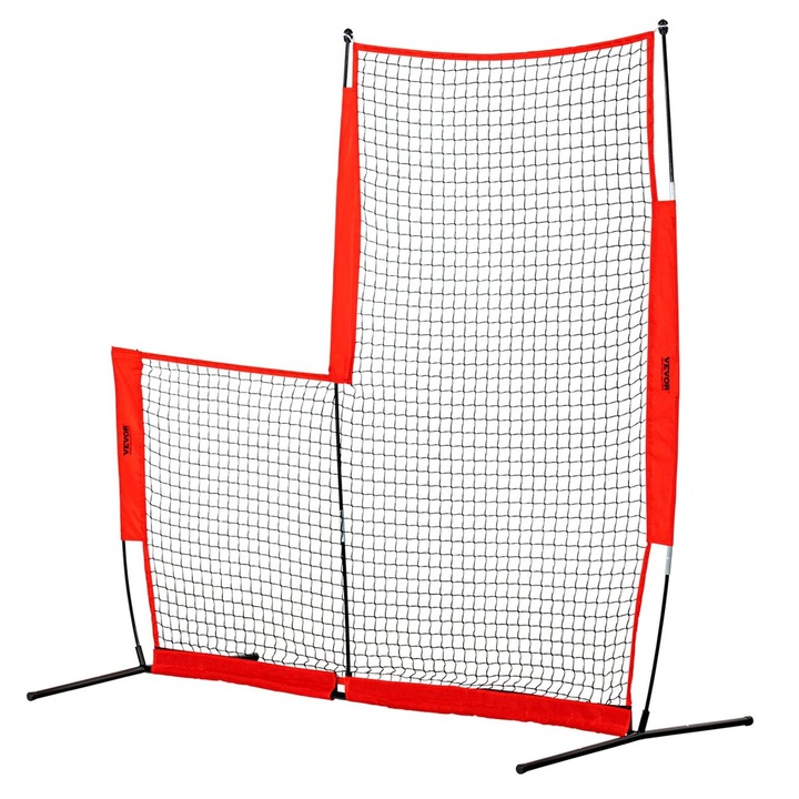 VEVOR 214x106x240 cm преносим бейзболен защитен екран с мрежа и аксесоари