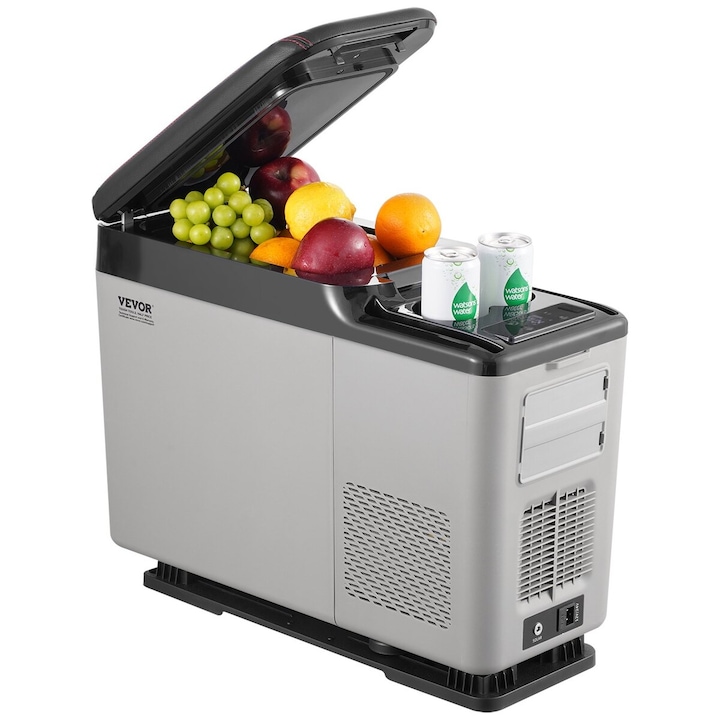 Frigider auto VEVOR CF15 15L portabil compresor alb-negru 59x23x45cm