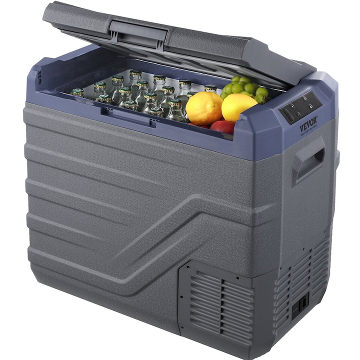 Frigider auto VEVOR 45L portabil, compresor, iluminare, 618x376x514mm
