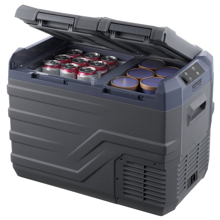 Lada frigorifica portabila VEVOR 32L dual zone, reglabila -20~20°C, 618x376x442mm