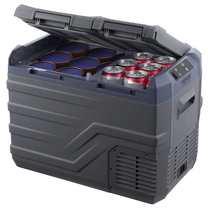 Lada frigorifica portabila VEVOR 32L dual zone, reglabila, negru, 61.8x37.6x44.2cm