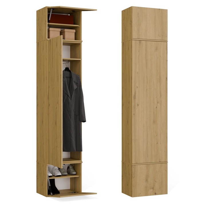 Портманто Topeshop HAGA 1SZ, компактно, кафяв дъб, 238x50x35см