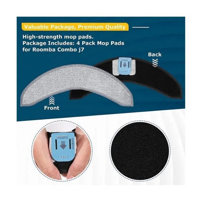 Set accesorii aspirator robot compatibil Roomba Combo J7+, perie cauciuc, filtru HEPA, laveta mop, perie laterala