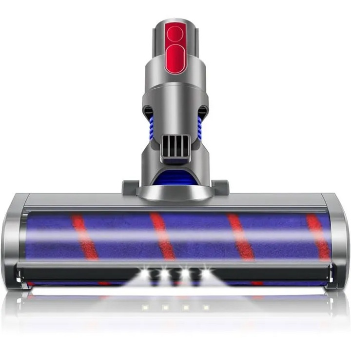 Perie aspirator motor, rotativa 180°, LED, moale, multicolor, universal, 25x10cm