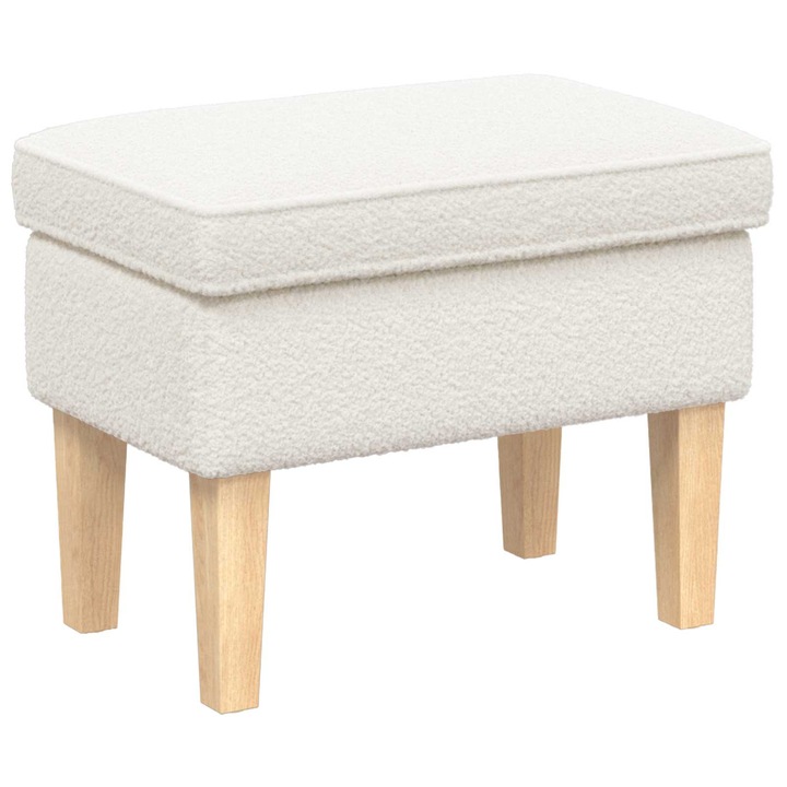 Taburet vidaXL, Crem 55 x 35 x 41 cm Bouclé