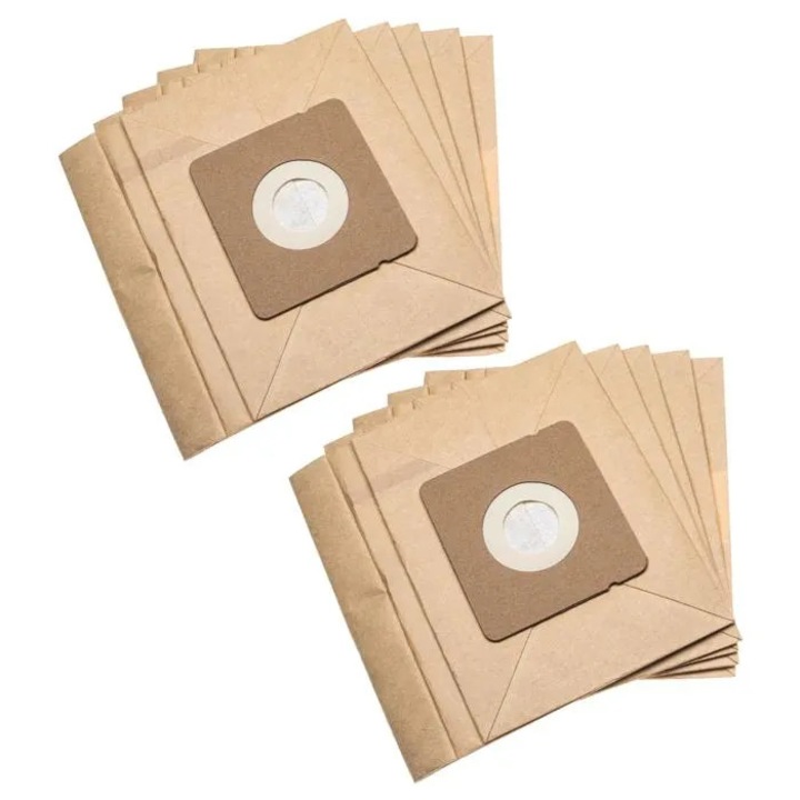 Set 10 saci aspirator, hartie, dublu strat, culoare nisip, 17.7x17.5cm