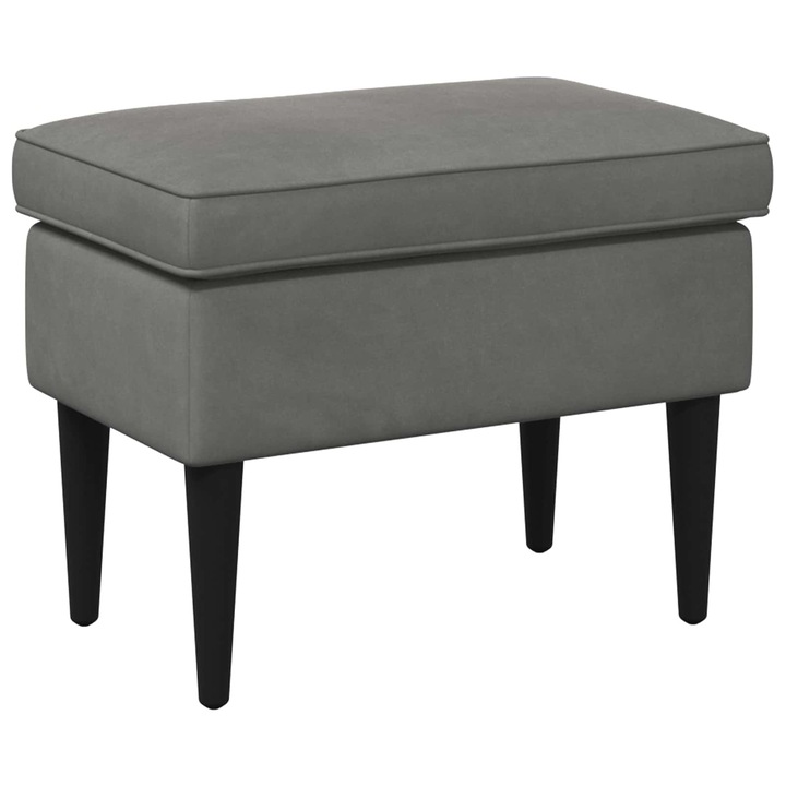 Taburet vidaXL, Gri inchis 55 x 35 x 41 cm Catifea
