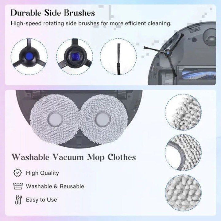 Set accesorii aspirator robot 15 piese, perie, filtre, lavete, saci, multicolor, universal T50