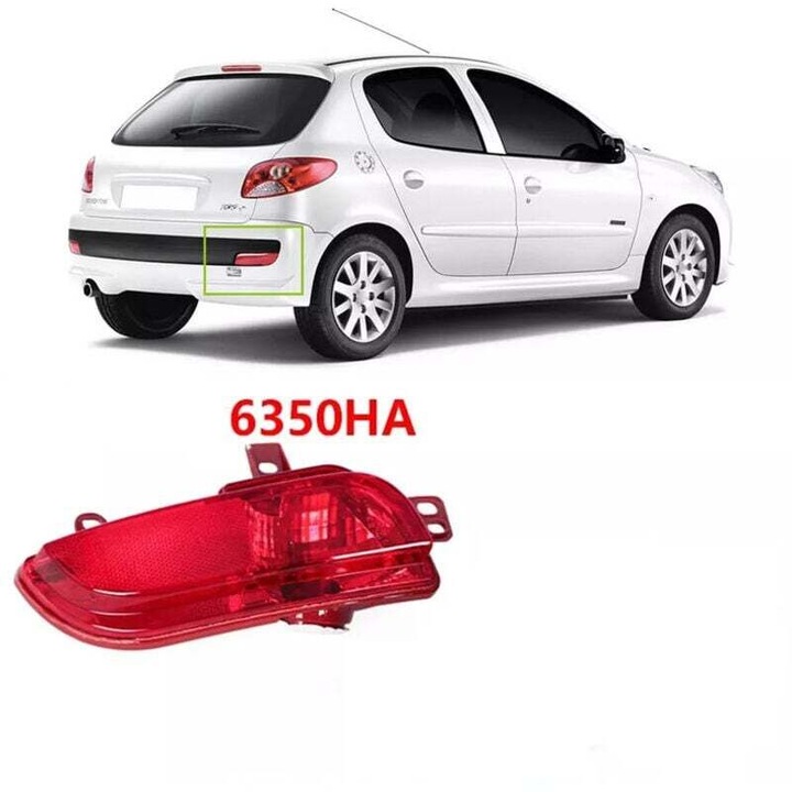 Bal hátsó ködlámpa Peugeot 206+ 2009-2012 ABS piros 6350HA