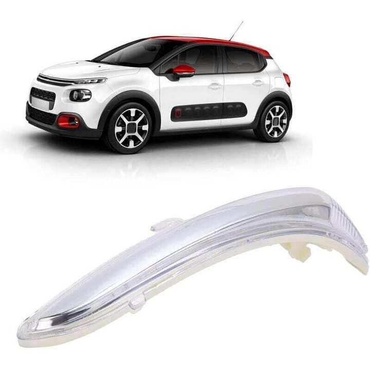 Carcasa semnalizator oglinda stanga, ABS, pentru Peugeot 208 2008 si Citroen C3 C4, negru