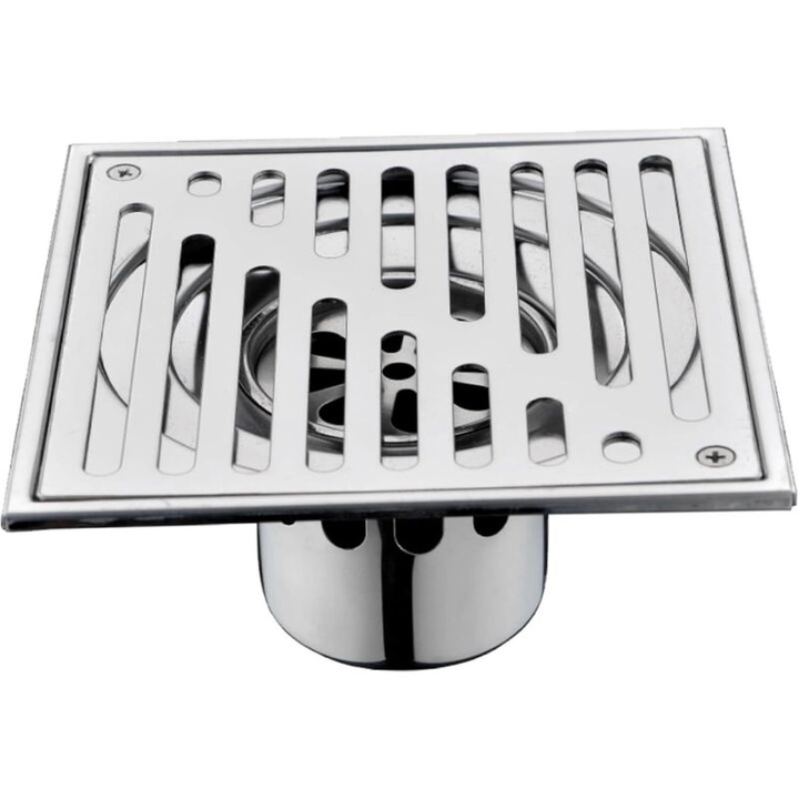 Grila podea inox 150x150mm capacitate mare, anti-miros, bambus