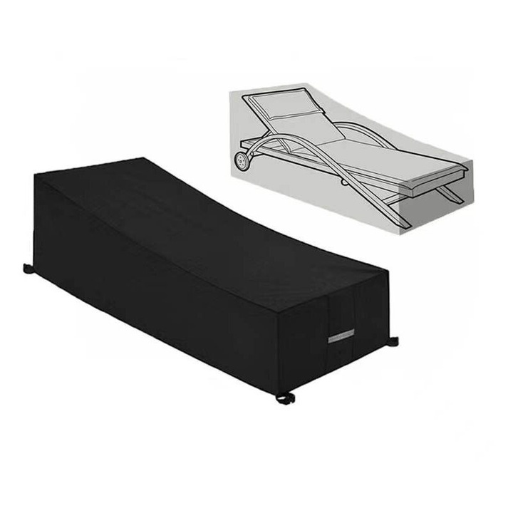 Husa protectie sezlong, impermeabila, rezistenta UV, negru, 210x75x40/80cm