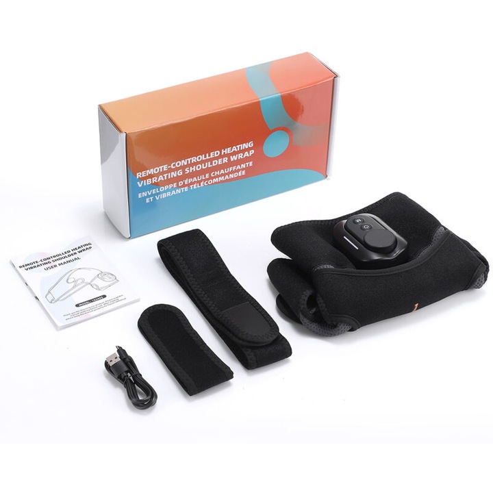 Incalzitor umar wireless cu masaj, 5 moduri, telecomanda, negru, 0.5kg