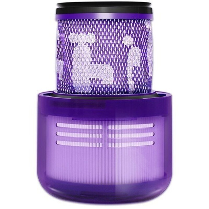 Filtru HEPA pentru aspirator, set cu perie, compatibil Dyson V11 V15, alb, universal