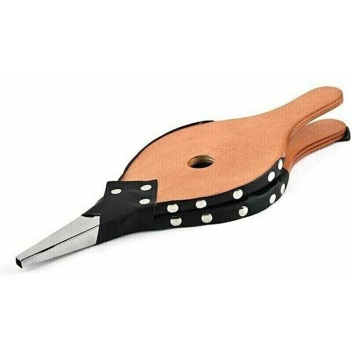 Suflator lemn pentru foc, piele ecologica, agatat, 25x15cm
