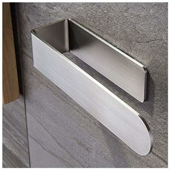 Suport prosop autoadeziv inox 24x4.5cm finisaj periat