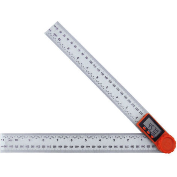 Rigla digitala 2-in-1, ecran LCD, 600mm, transparenta