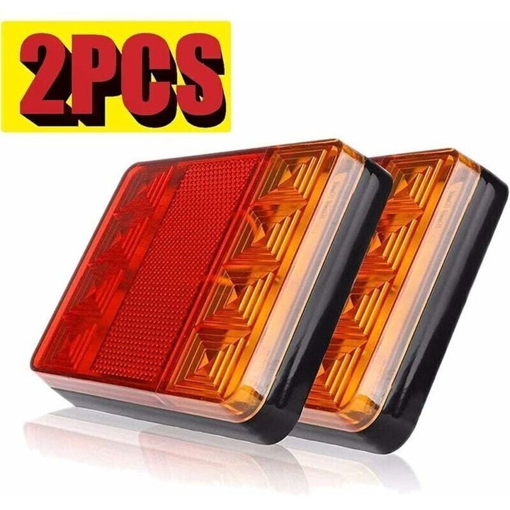 Set 2 lumini spate LED 12V multifunctionale, rezistente apa, multicolor, universale