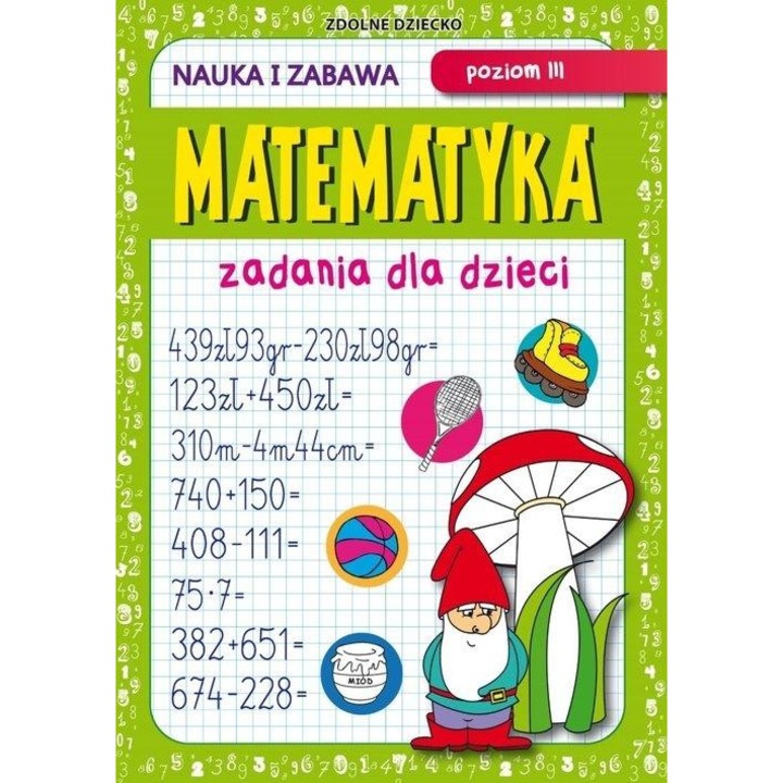 Математическа книга за деца Literat ниво III образователни пъзел игри