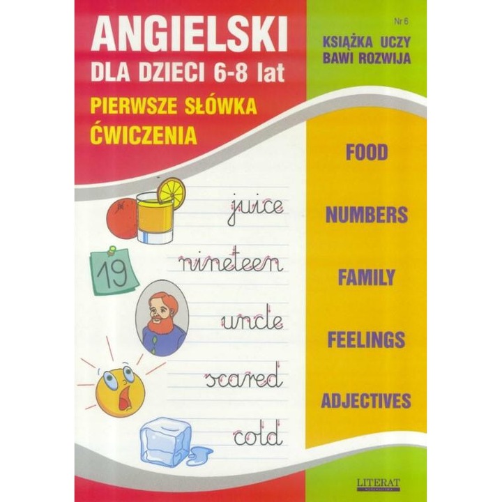 Образователна книга Literat Anglais за деца 6-8 години, упражнения, учене, 2024