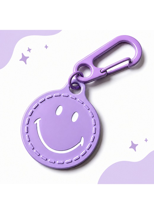 Breloc cu pandantiv in forma de fata zambitoare, accesoriu pentru rucsac cu stil metalic minimalist, ornament creativ si dragut, accesoriu de zi cu zi, potrivit pentru chei, genti, casti si decorarea telefonului